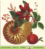 Granatapfel Amaryllis Schneckenhaus Beeren - 1 Paket mit 20 Servietten